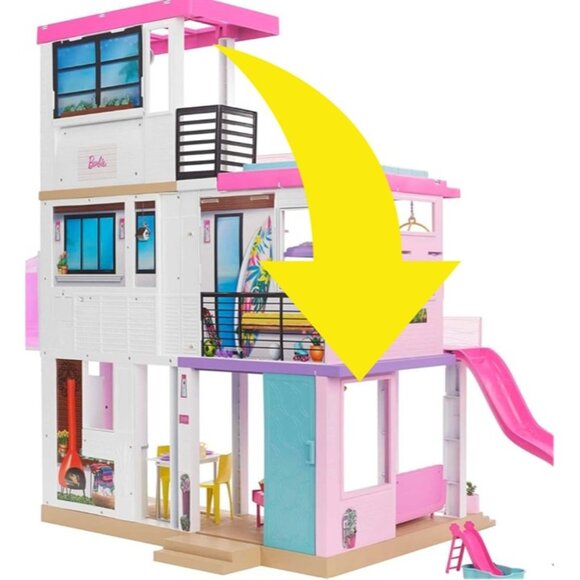 2021 Barbie Dreamhouse First Floor Living Room Pink Wall Replacement Part - Picture 5 of 6